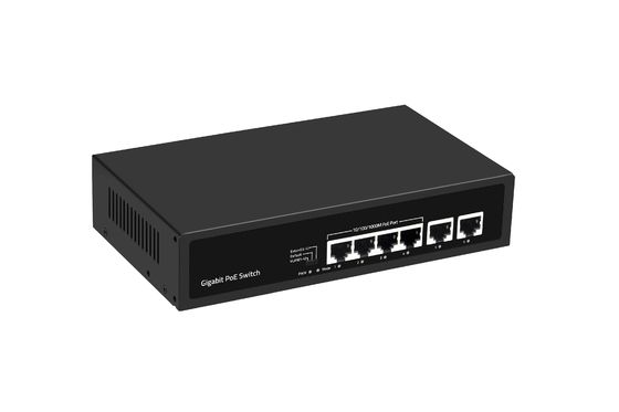 6 портов Гигабит DC52V 1.25A POE Ethernet Switch 12Gbps AC 100 ~ 240V