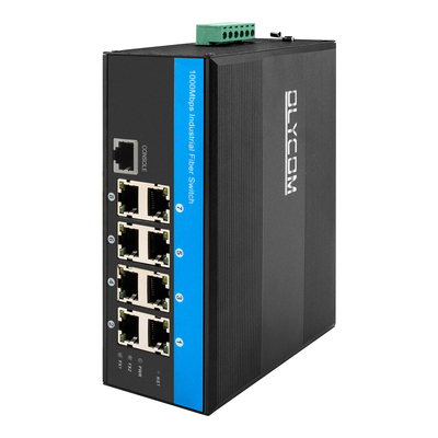 8 портов управляемых DC48v промышленный Ethernet переключатель Din Rail Гигабит для умного города