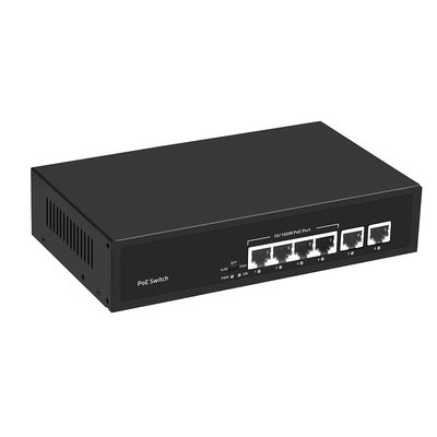 4 порта Fast Ethernet CCTV Poe Switch с 2 медными подключениями 55 Вт.