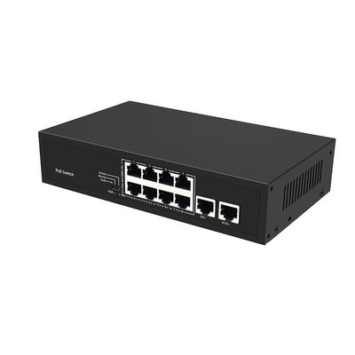8 портов быстрый Ethernet CCTV POE переключатель с 2 гигабитным медным Uplink PoE Af / At 120W бюджет