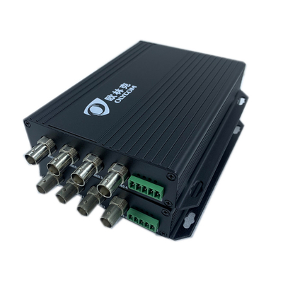 4-канальный оптический волоконный видеоконвертер однорежимный Simplex 20km FC с обратными данными