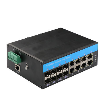 IP40 управляемый порт переключателя 8 с 8 портами волокна SFP и 1 консольным портом