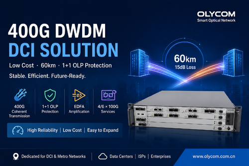 последний случай компании о 400G DWDM Solution for 60Km DCI with 1+1 OLP Protection