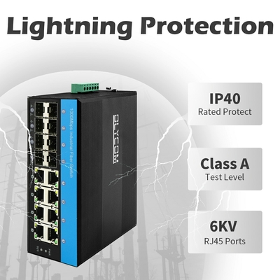8 Port PoE Managed Switch 8 SFP 2.5G Fiber ERPS Ring L2 Управляемое использование на открытом воздухе