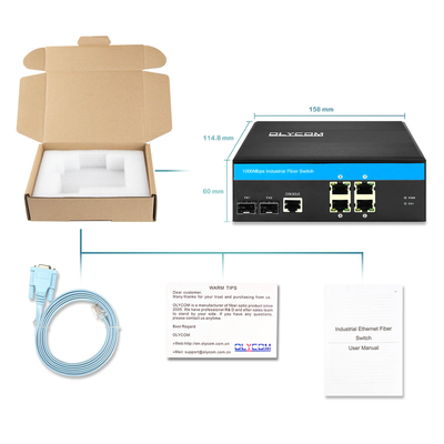 Гигабитный промышленный управляемый коммутатор Ethernet 2.5G Fiber SFP Uplink IP40 DC24V