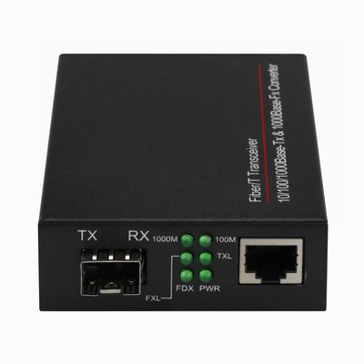 1G SFP Медиаконвертер Гигабитный Оптоволоконный Ethernet Неуправляемый Миниатюрный Черный DC5V CE