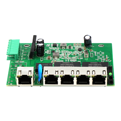 5 портов E-Mark Industrial Network Switch PCBA на основе гигабита неуправляемый 12V 24V