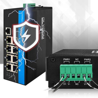 8 Port Managed PoE Switch Гигабитный Ethernet 240 Вт Активный POE Прочный корпус Чип Vitesse