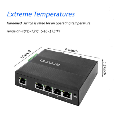 Промышленный 5-портный коммутатор E-Mark Ethernet Mini Compact Size Unmanaged Din Mount