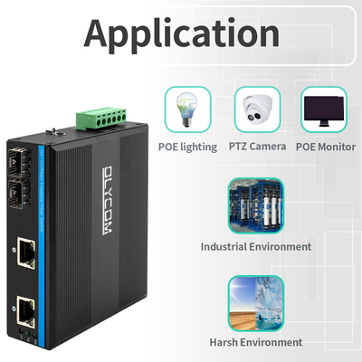4 порта Гигабитный неуправляемый коммутатор Ethernet 100/1000M Волоконный автоадаптивный Din Rail