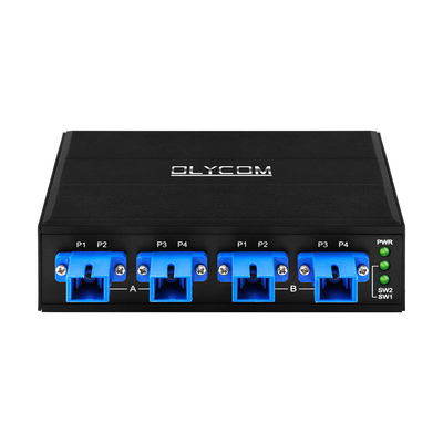 4 портовой оптический обходный переключатель SC/UPC CONNECTOR SIMPLEX 1310/1550NM DC24V DIN MOUNTED