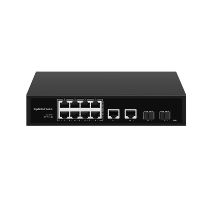 8 портов POE Гигабитный волоконно-волоконный переключатель POE Watchdog с 4 портами SFP/RJ45 Uplink 120 Вт