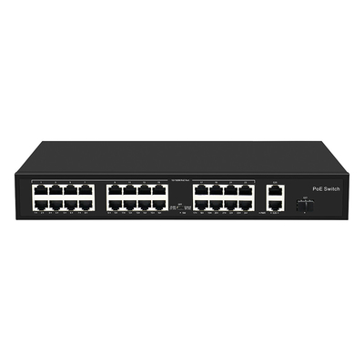24 порт 10/100M POE переключатель Гигабит волоконно-оптический Uplink AC Rack Неуправляемый бюджет 300W