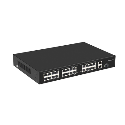 24 порт 10/100M POE переключатель Гигабит волоконно-оптический Uplink AC Rack Неуправляемый бюджет 300W