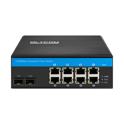 Промышленный управляемый коммутатор PoE 8 портов 2.5G волокна 15.4W/30W PSE 240W Бюджет L2 управляемый
