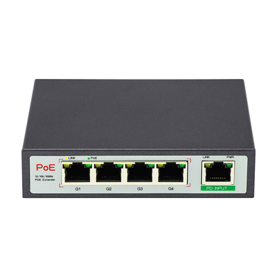 4 порта Гигабит POE Extender Коммерческий класс 60 Вт PD Uplink Для PoE IP-камер