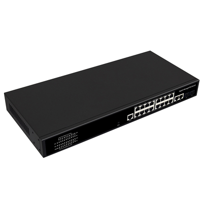 16 портов Гигабит Управляемый коммутатор PoE Коммерческий 1U Rack 300W с 2 SFP / RJ45 Uplink