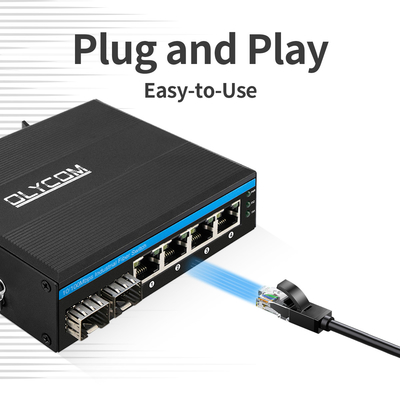 Промышленный неуправляемый коммутатор POE 4 порта 100Mbps SFP Fiber Network 15.4W/30W Стандарт