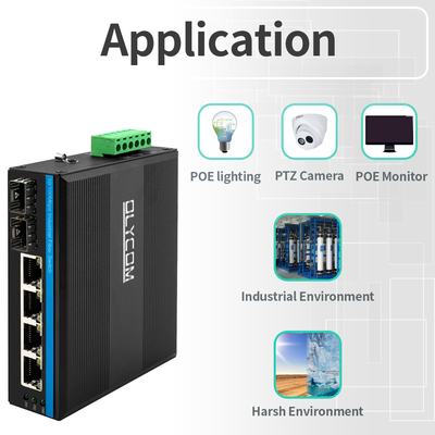 Промышленный неуправляемый коммутатор POE 4 порта 100Mbps SFP Fiber Network 15.4W/30W Стандарт