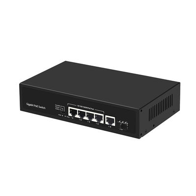 4 порта Gigabit Fiber Switch PoE Af/At 60W с 1 SFP/Copper Uplink коммерческого класса CE