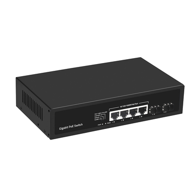 4 порта Гигабитный PoE переключатель 60 Вт Бюджетный SFP волоконный беспроводный с расширением VLAN 250 метров