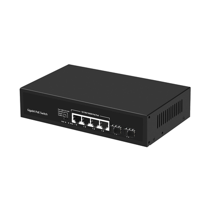 4 порта Гигабитный PoE переключатель 60 Вт Бюджетный SFP волоконный беспроводный с расширением VLAN 250 метров