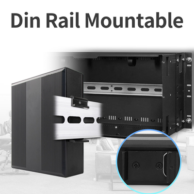 2 порта Мини-размерный преобразователь промышленных СМИ 1000M Din Rail Network Switch