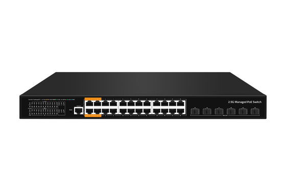Фабричный Oem/odm L3 Управляемый Ethernet POE Switch с 24*10/100/2500mbps+6* 10Gb SFP+