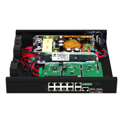 8 портов UPoE Rack Managed Switch 900 Вт Бюджет 220 Вт Ввод 2.5G Волоконный гигабитный Ethernet
