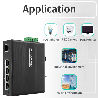 Промышленный неуправляемый коммутатор Poe 5 портов Гигабитная сеть 15.4W/30W Стандартный 120W Din Rail