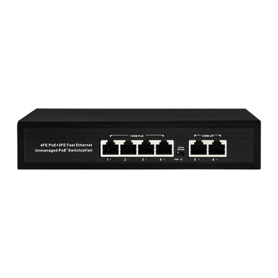 OEM ODM Быстрый Ethernet 10/100mbps 4 портовый коммутатор Poe с 2 подключенными портами