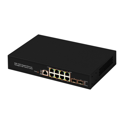 8 портов Гигабит Управляемый коммутатор PoE SFP Волоконно-оптический 120 Вт Бюджетный AC Ввод Чип Realtek