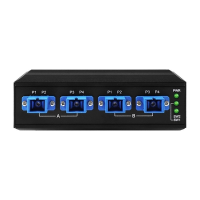 4-канальный промышленный оптический обходный переключатель D2X2B Din Rail DC24V Ввод SM/MM для отказа от питания