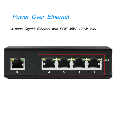4 порта POE-усилителя напряжения DC12-48V вход для солнечной энергии с 1 сетевым портом подключения