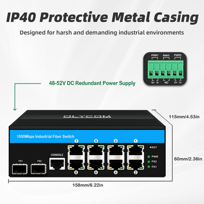 10 портов Гигабит 10/100/1000mbps L2 Управляемый POE переключатель с 2 Sfp для наружного использования