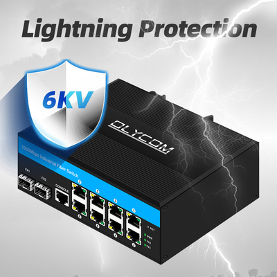 10 портов Гигабит 10/100/1000mbps L2 Управляемый POE переключатель с 2 Sfp для наружного использования