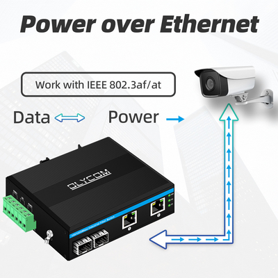 4-портовый PoE коммутатор промышленного гигабитного Ethernet, 15.4 Вт 30 Вт 60 Вт, мини, неуправляемый, DC48V, CE