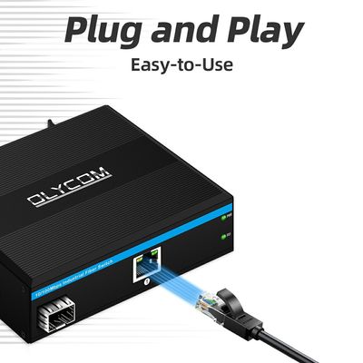 Медиаконвертер SFP Fiber 10 100 Мбит/с неуправляемый, для DIN-рейки, настенный, в компактном корпусе