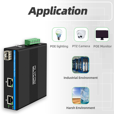 Mini Din Rail Ethernet Fiber Switch 100/1000M 60W POE Бюджет DC48V Неуправляемый