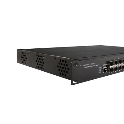 24 порта Гигабит L2 Управляемый коммутатор 12 rj45 12 sfp 1U Rack-mount Ethernet Switch OEM/ODM