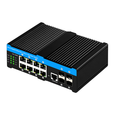 10G Industrial POE Switch 8*Гигабитный порт POE с 4*10G SFP uplink L2 Управляемый сетевой коммутатор