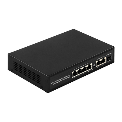 1000 Мбит / с 4 * RJ45 + 2 порт подключения +1 * SFP сеть Гигабитный POE переключатель Гигабитный неуправляемый Ethernet Fiber Switch