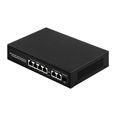 1000 Мбит / с 4 * RJ45 + 2 порт подключения +1 * SFP сеть Гигабитный POE переключатель Гигабитный неуправляемый Ethernet Fiber Switch