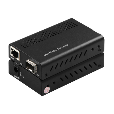 Мини 10G медиа конвертер Unmanaged SFP + оптоволоконный к 10GBased-T Rack Монтабельный
