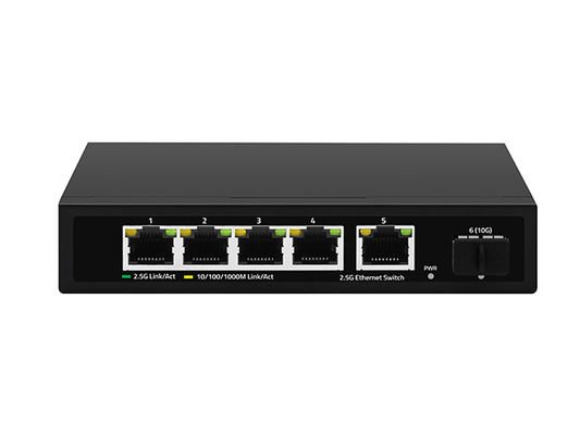 5 портов 2.5G Ethernet Switch 10G Fiber Uplink Unmanaged Auto-Sensing Сетевая скорость CE