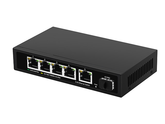 5 портов 2.5G Ethernet Switch 10G Fiber Uplink Неуправляемая скорость сети с автоматическим сенсором