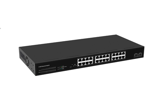 24 Портовый сетевой коммутатор 100M/1G/2.5G Ethernet 1G/2.5G/10G волоконное не управляемое FAN