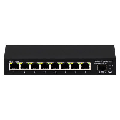 9 портов Неуправляемый 2.5G Ethernet Switch с 10G Uplink SFP портом и 60Gbps Backplane Bandwidth