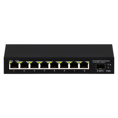 9 портов Неуправляемый 2.5G Ethernet Switch с 10G Uplink SFP порт 60Gbps Общая пропускная способность