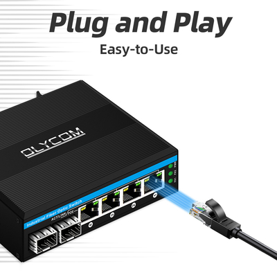 Мини 6 портов гигабитный Ethernet переключатель Poe переключатель din рельс 2 sfp+ 4 RJ45 DC48-52V двойной вход